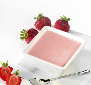 Krémový jahodový puding